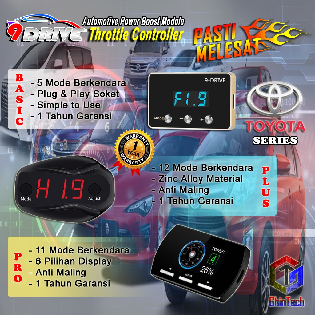 9 DRIVE 12 DRIVE TOYOTA SERIES THROTTLE CONTROLLER PIGGYBACK MOBIL TOYOTA REMAP ECU AGYA CALYA AVANZ