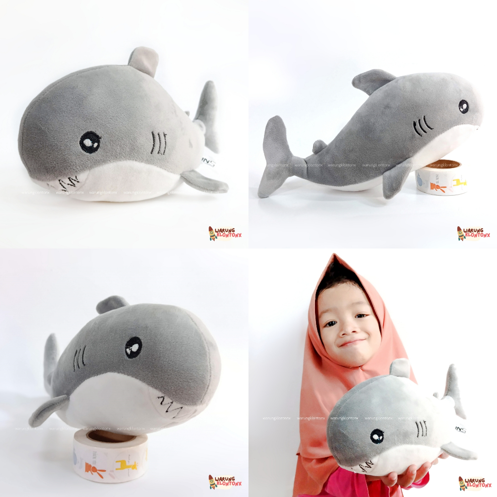 Boneka Hiu Abu Plush Spandex Premium