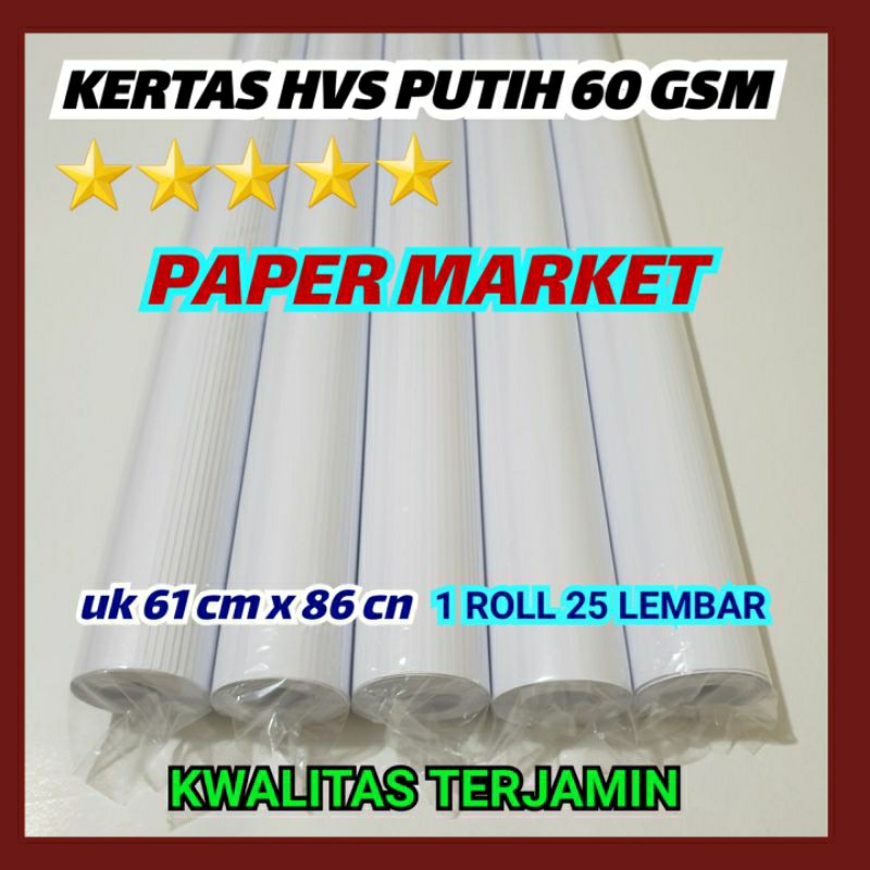 

Kertas Flipchart HVS Putih 61 CM X 86 CM 60 GSM 1ROLL 25 LEMBAR