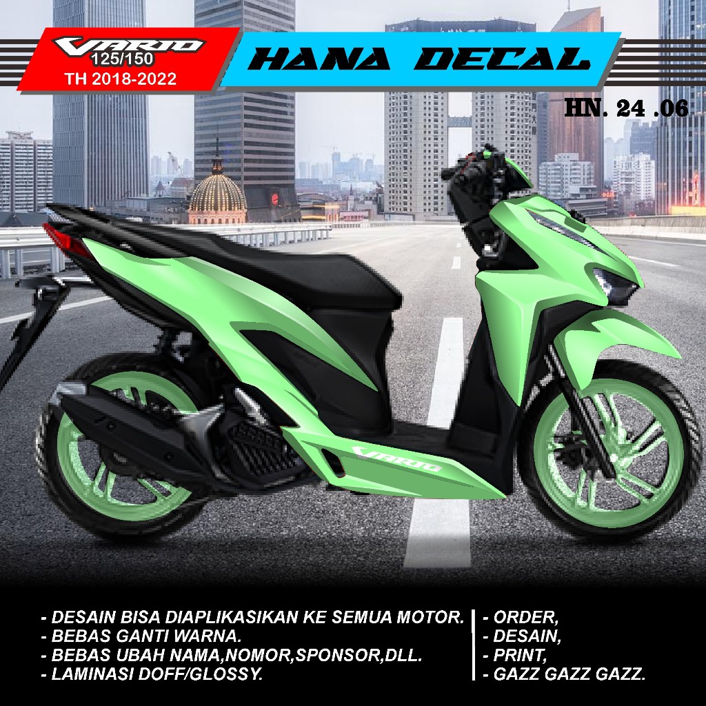 Cod Decal stiker vario 150 new full body,Decal stiker vario 125 gen 1 full body,stiker striping deca