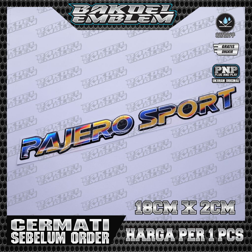 Emblem pajero sport / emblem timbul mitsubishi pajero sport / emblem titanium pajero sport / stiker 
