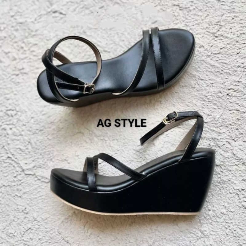 OFFICIAL SEPATU SANDAL WANITA WEDGES 9 CM TALI LILIT TERLARIS/HIGH HEELS/SANDAL HEEL