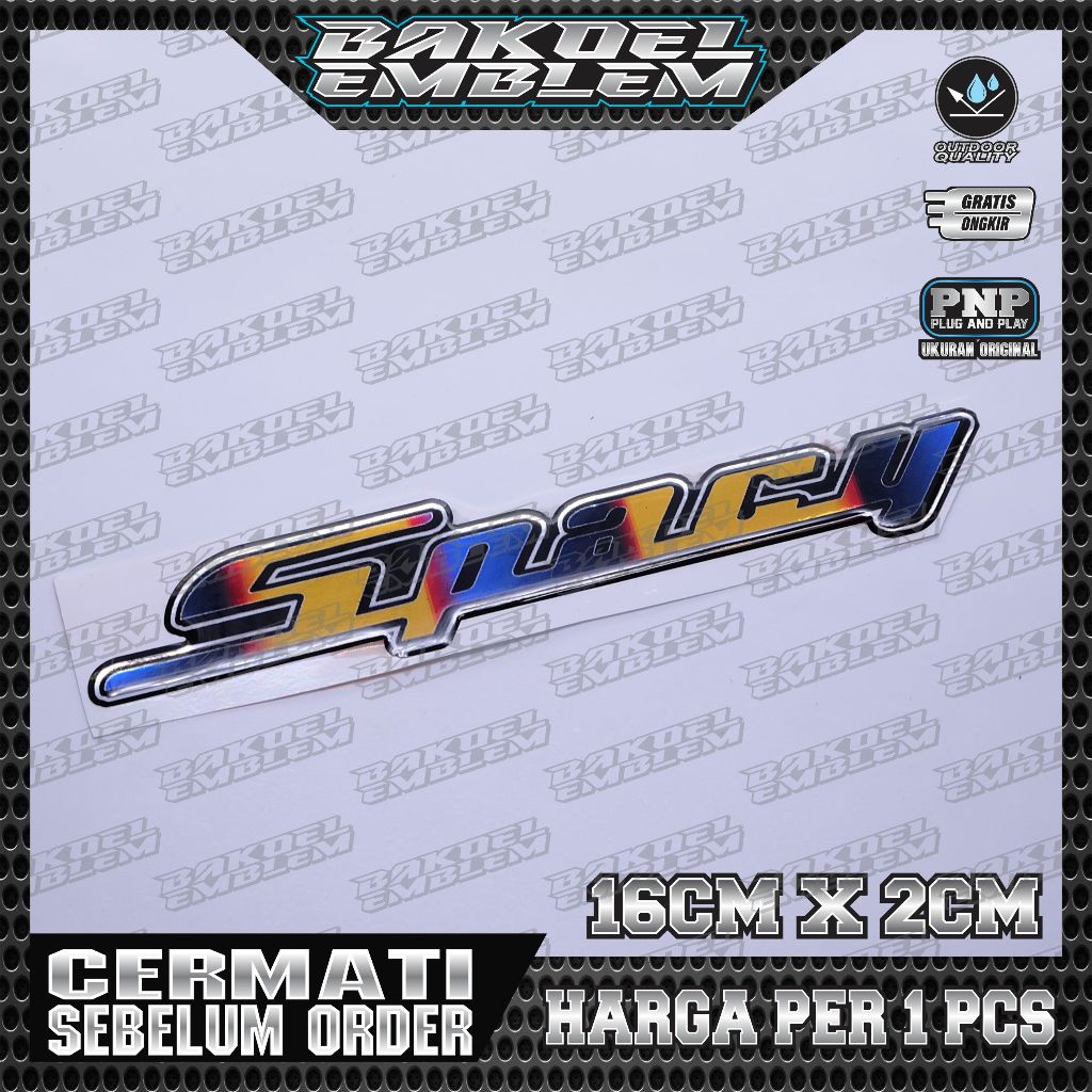 EMBLEM TIMBUL HONDA SPACY MODEL TITANIUM, EMBLEM TITANIUM HONDA SPACY, SPACY TITANIUM