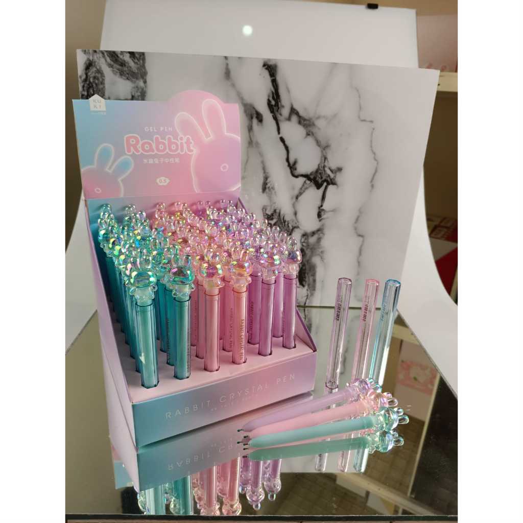 

Crystal Pen Diligent Rabbit Full Body / Karakter Lucu 3D Crystal Mewah Aesthetic