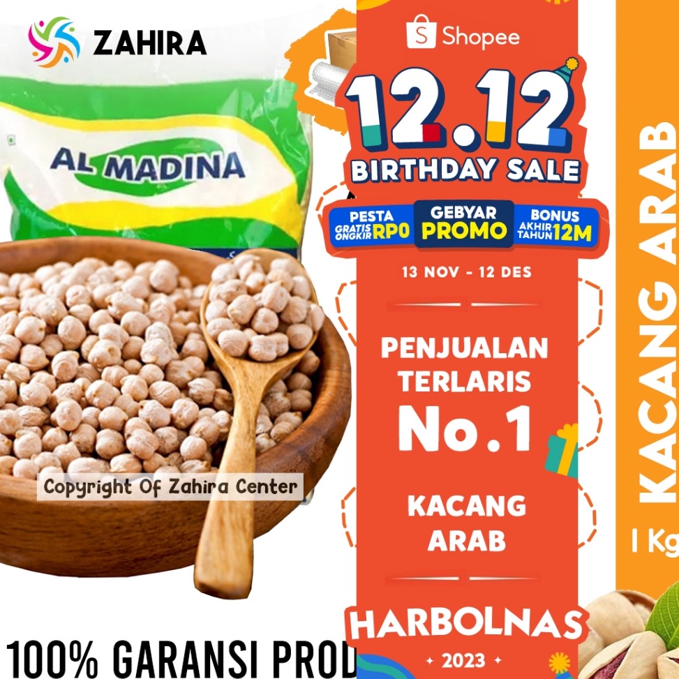 

BEST SELLER KACANG ARAB CHICKPEAS 1KG Premium Matang Souvenir Haji Umroh Mood Booster MPASI Almond Mede Panggang