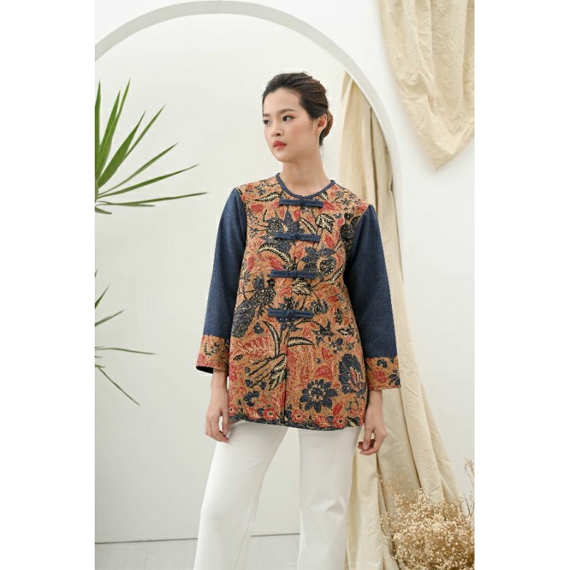 batik wanita premium untuk kerja kantoran kancing depan