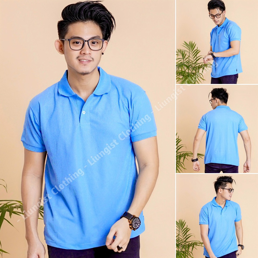 BEST SELLER Kaos Polo Biru Telor Asin Polos  Kaos Kerah  Poloshirt  Polo Shirt Pendek