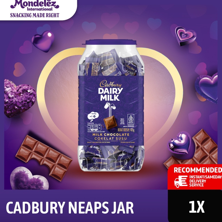

READY STOK Cadbury Dairy Milk Cokelat Neaps Jar isi 9pcs