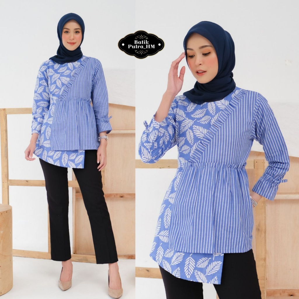 Batik Wanita Modern Baju Batik Kantor Wanita Batik New Blus Seragam Atasan Blouse Kantor Motif Godho