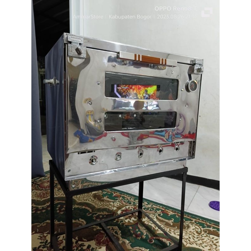 Oven Gas Stainless Ukuran 60x40x55 cm, Oven Gas Api Atas Bawah, Oven Gas Anti Karat, Oven Gas Kue, O