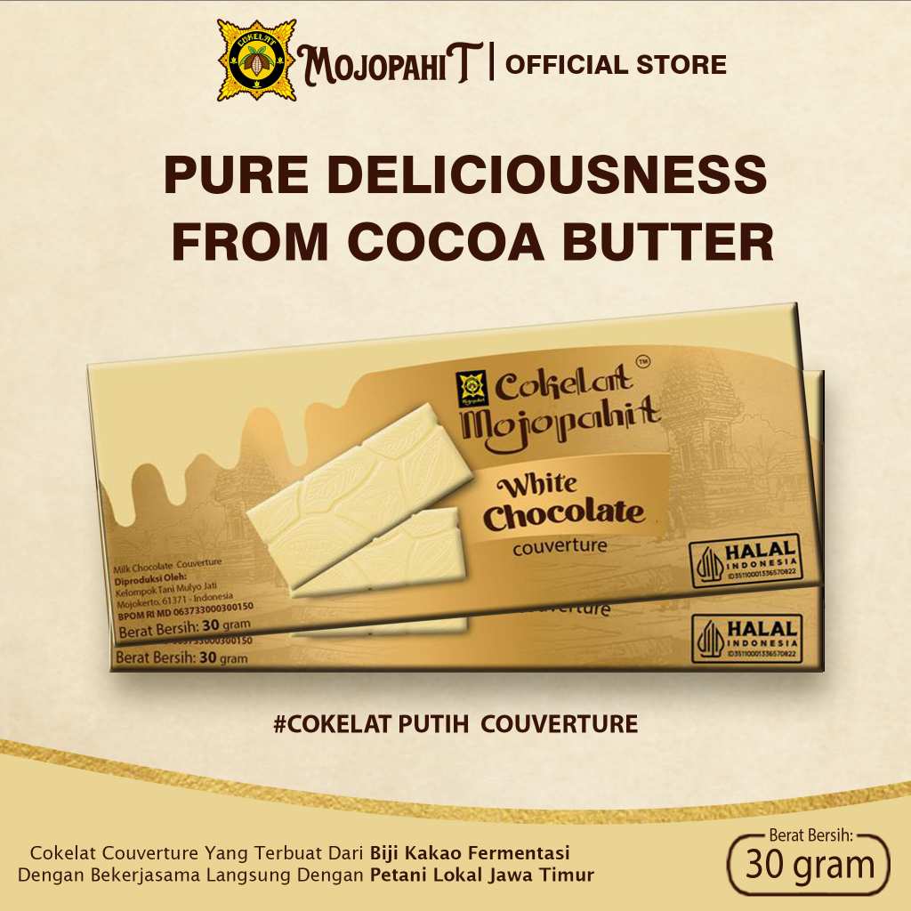 

Cokelat Mojopahit | White Chocolate 30 gram | Cokelat Batang
