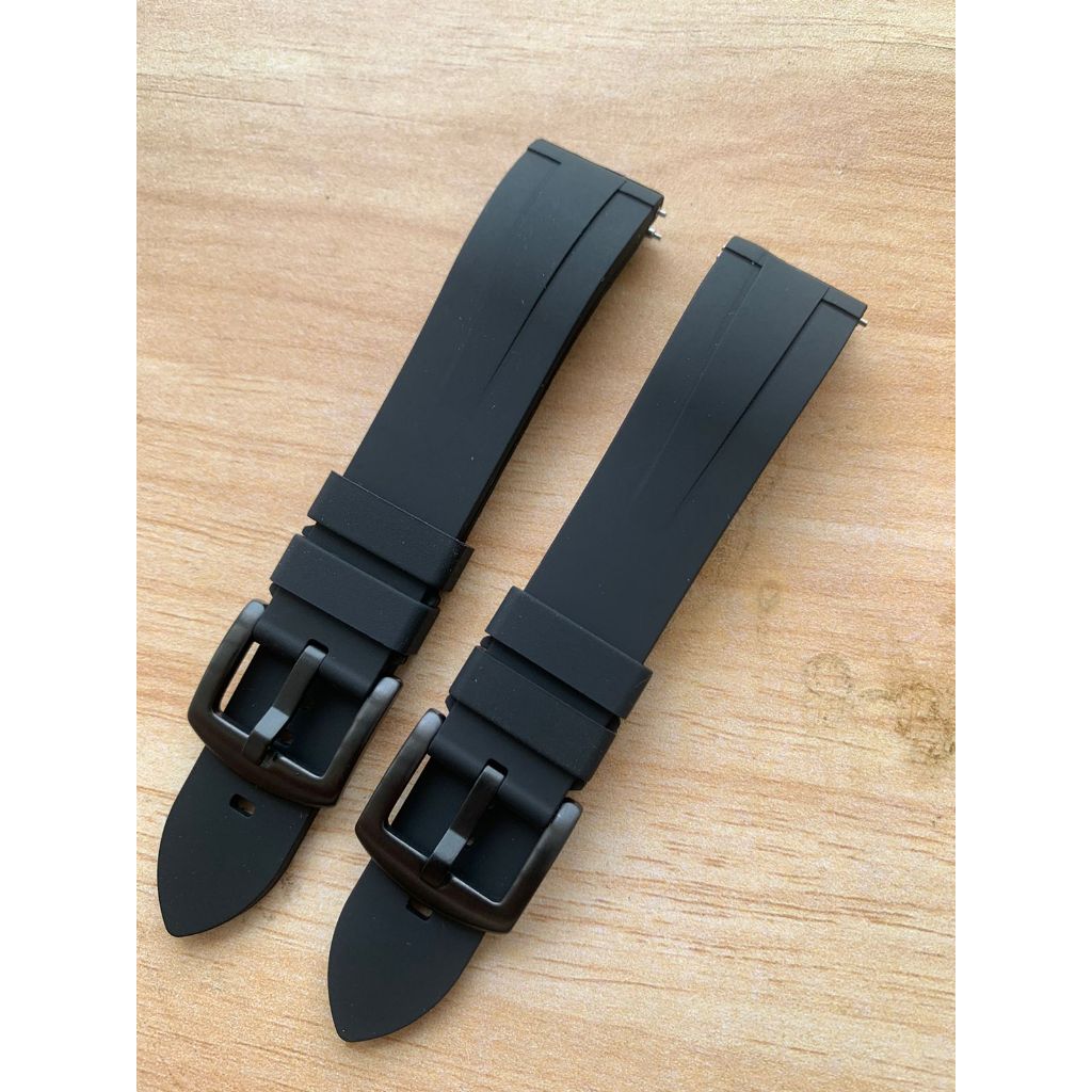 STRAP TALI TANGAN SILIKON LEMBUT MELENGKUNG HITAM 20MM