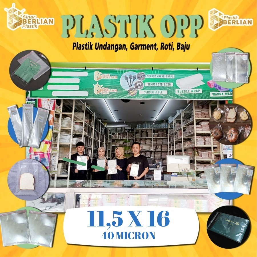 

11,5 x 16 cm Plastik OPP TEBAL 40MIC TANPA DOUBLE SEAL (100 lbr)