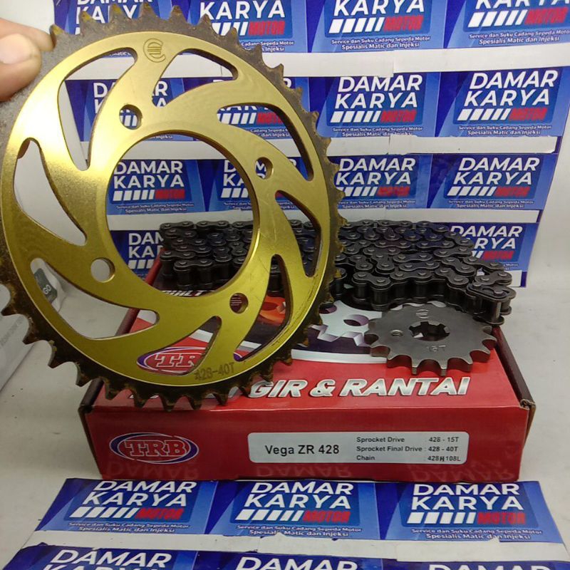 GEAR SET VEGA ZR 428 - GIR DAN RANTAI 428 VEGA ZR - GEAR FULL SET VEGA ZR 428 ESF