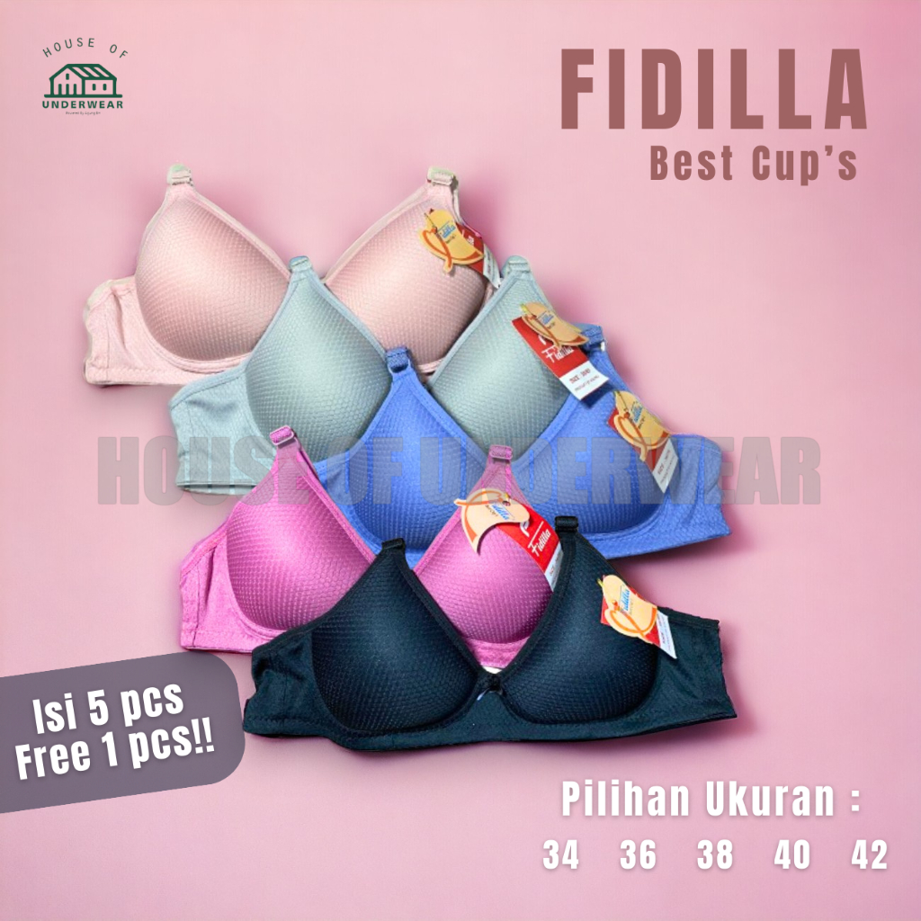BRA FIDILLA ECER DAN GROSIR || TANPA KAWAT || BRA FIDILLA BUSA || ISI 5 PCS BRA WANITA BUSA FIDILLA 