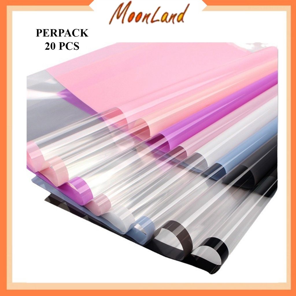 

20 Lembar Kertas Buket Cellophane Flower Wrapping Paper Color Frame Transparan List Waterproof PERPACK KB6054