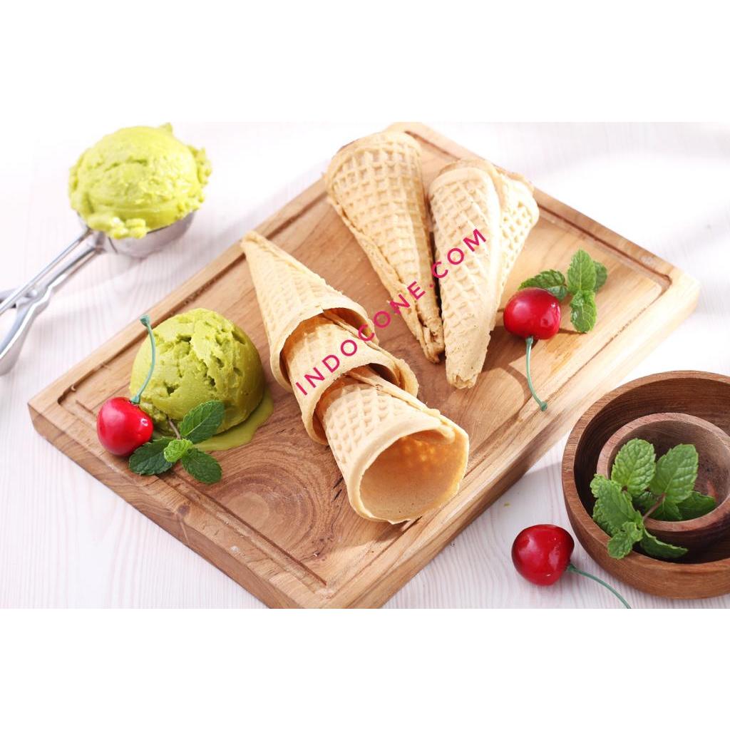 

Large Waffle Cone Ice Cream / Sugar Kon Es Krim Kerucut Besar Warna Coklat Gelato Premium