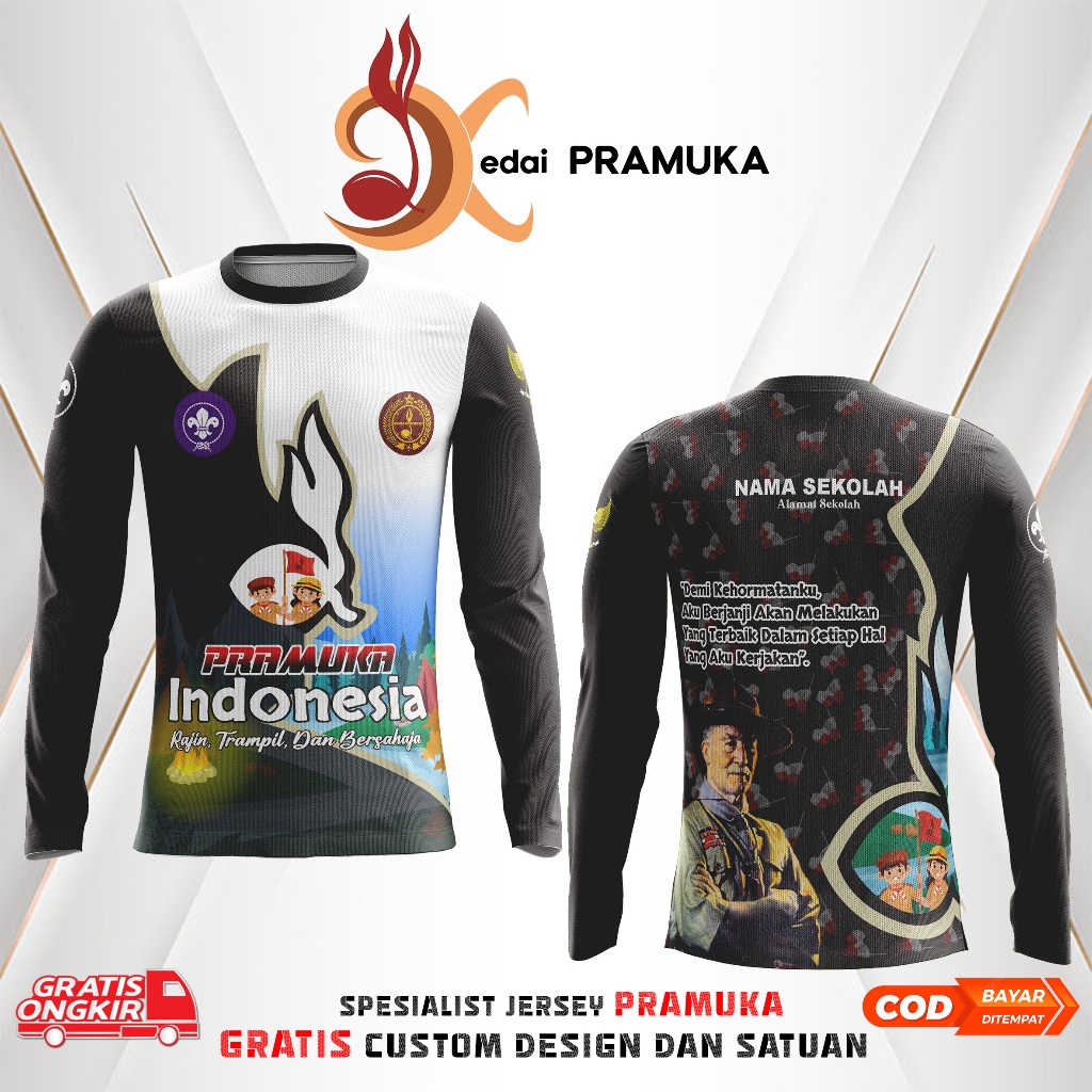 BAJU PRAMUKA FULL PRINTING OUTDOOR GRATIS DESAIN 2024