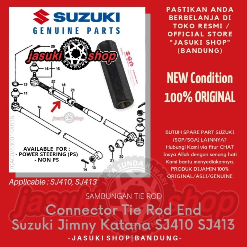 Connector Sambungan Tie Rod Tierod End Tirod Suzuki Jimny Katana Sierra Samurai Caribian SJ410 SJ413