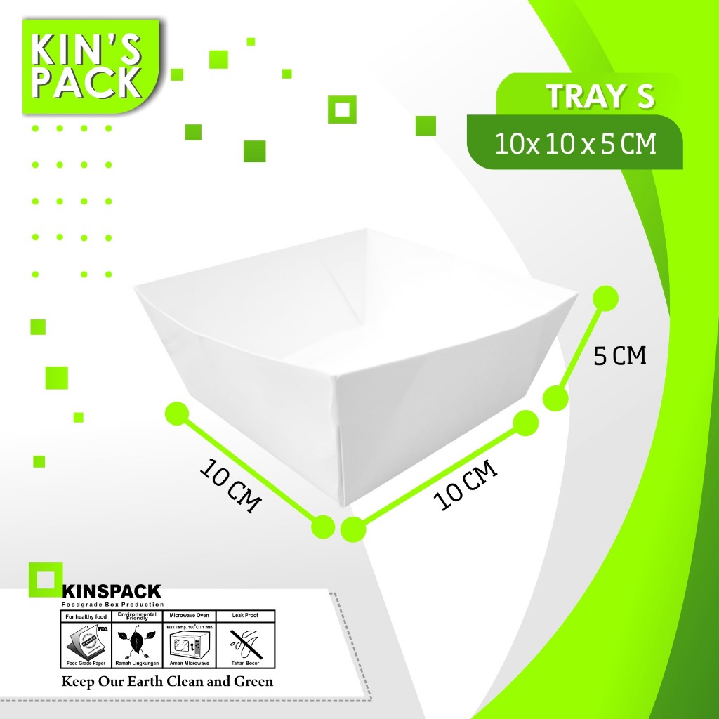 Paper Tray / Food Tray Foodgrade Size S @ 50 pcs