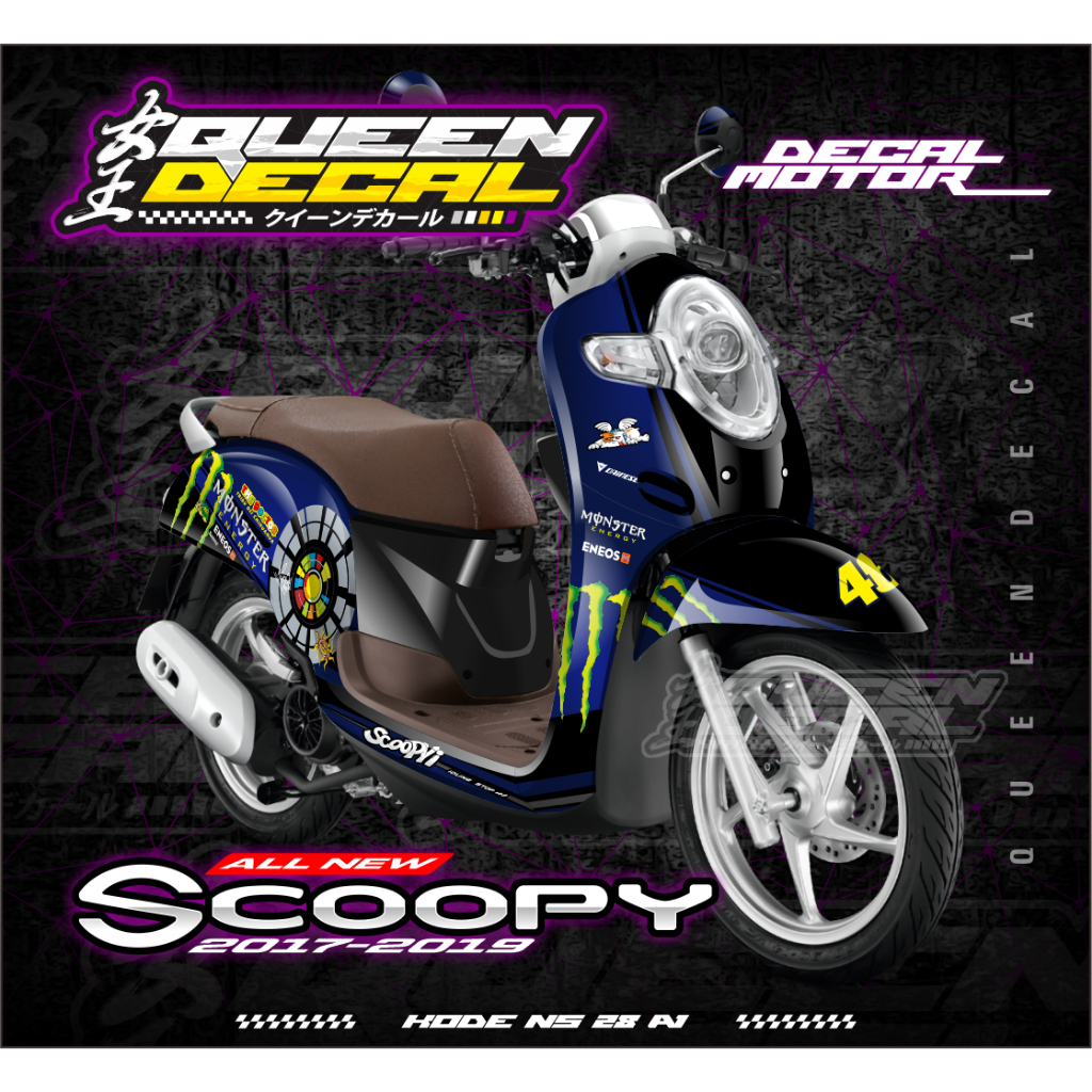 STICKER DECAL SCOOPY FULL BODY - Decal Stiker Full Body Scoopy Stylish 2017 - 2018 Custom - NS
