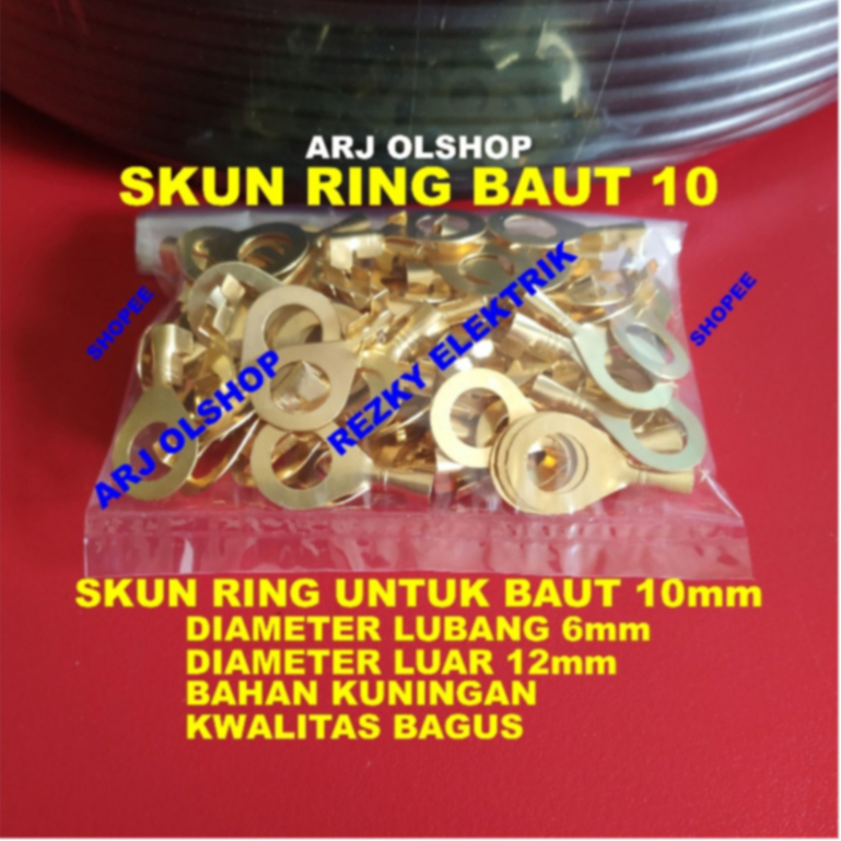 SKUN RING BESAR M6/ Skun Aki Besar M6/ Skun Kabel Besar M6/ Skun Ring Baut 6MM/ Skun Bulat 6MM/ SKUN