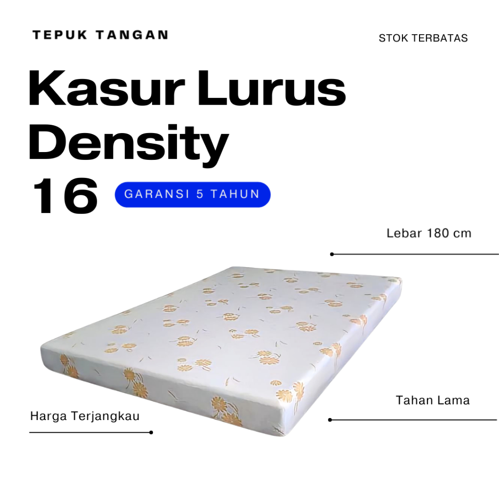 KASUR BUSA LURUS Ukuran 200 x 180cm Tebal 20 dan 30cm | Kasur Lantai Lurus Tebal Murah | Kasur Busa 