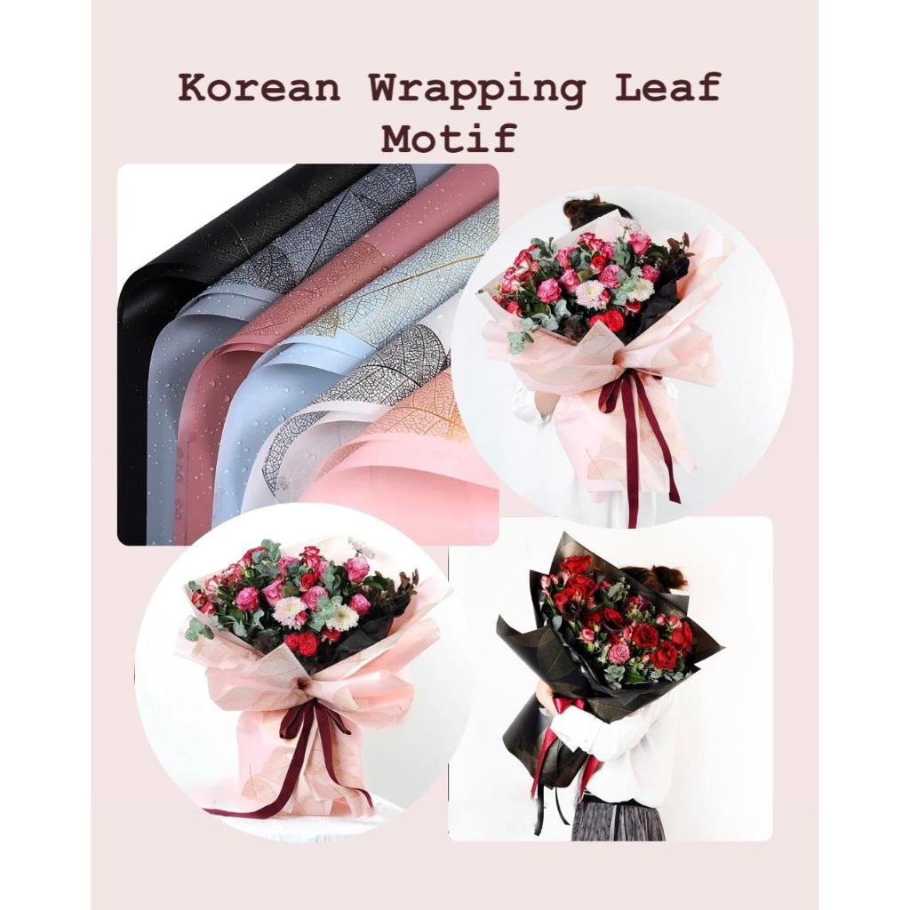 

(KF 47) - (1 LEMBAR) Kertas Bunga Cellophane Motif Daun / Leaf Wrapping Korean Flower Wrapping Waterproof Buket Bunga Floral Wrap Kertas Buket