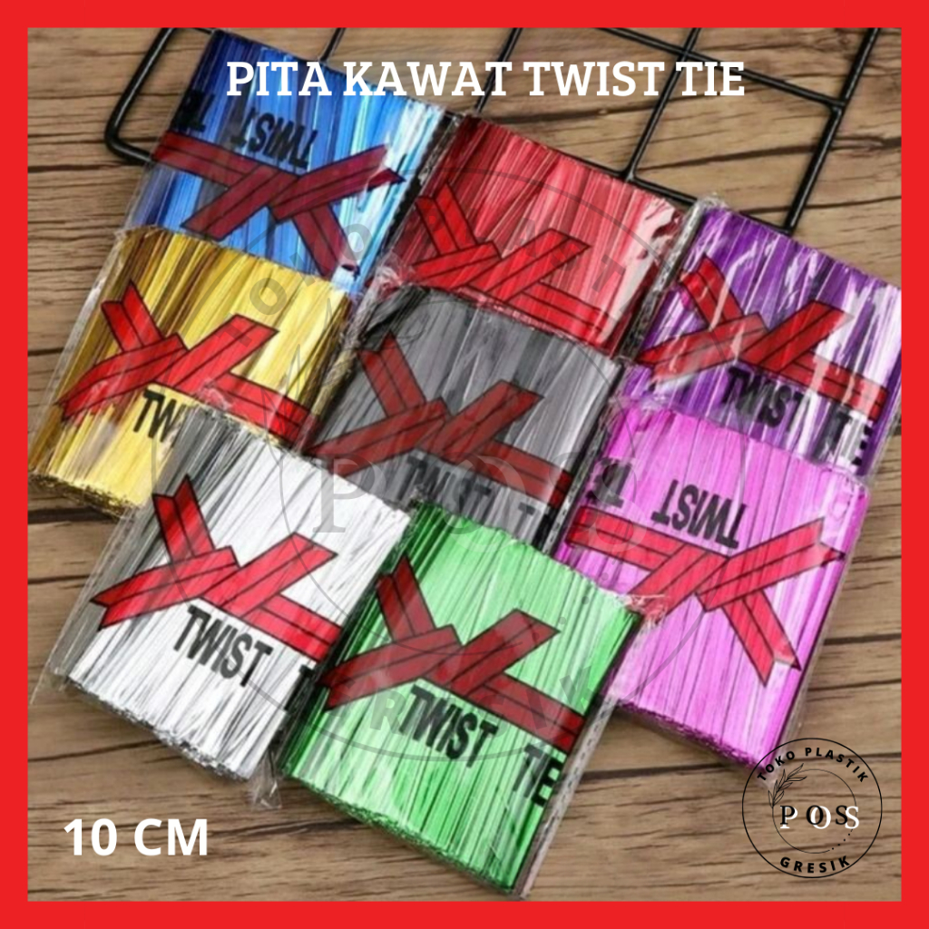 

10 CM Pita Kawat / Souvenir / Emas / Roti panjang ISI FULL Kawat pengikat serbaguna metalic kawat potong