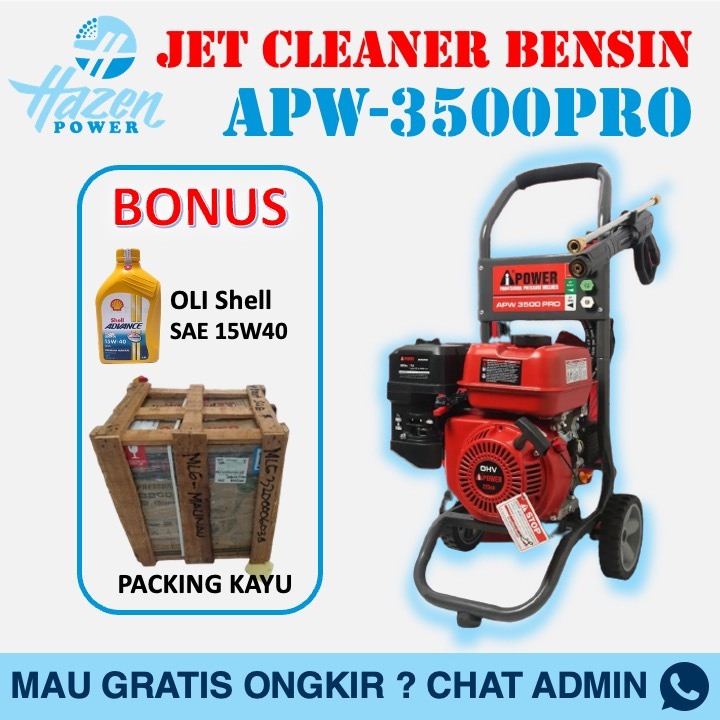 Steam Alat Cuci Mobil Jet Cleaner High Pressure Washer AiPower APW-3500 PRO by HAZENstore (Bonus Oli