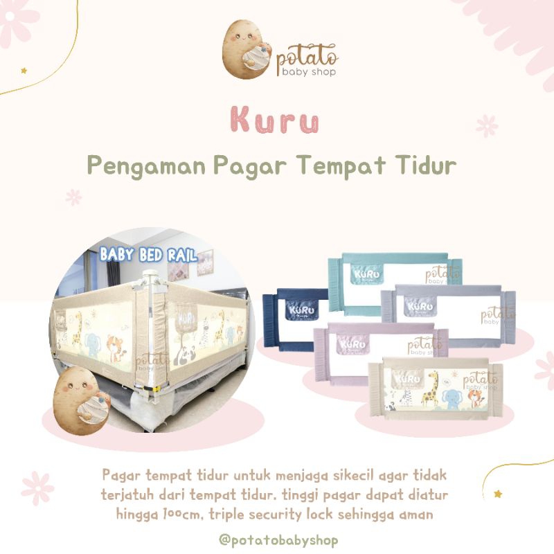 Kuru Bed Rail - Pagar Pengaman Kasur / Pagar Kasur / Pagar Tempat Tidur / Pagar Bayi