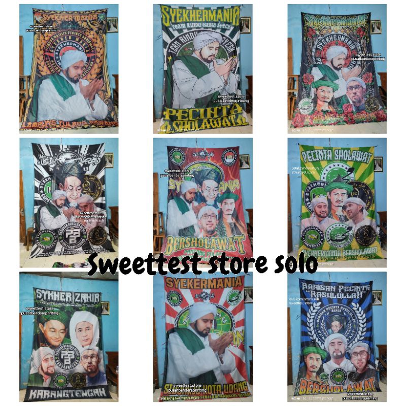 1 HARI JADI UKURAN 200X300 BENDERA SYEKHERMANIA MAJELIS CINTA SHOLAWAT