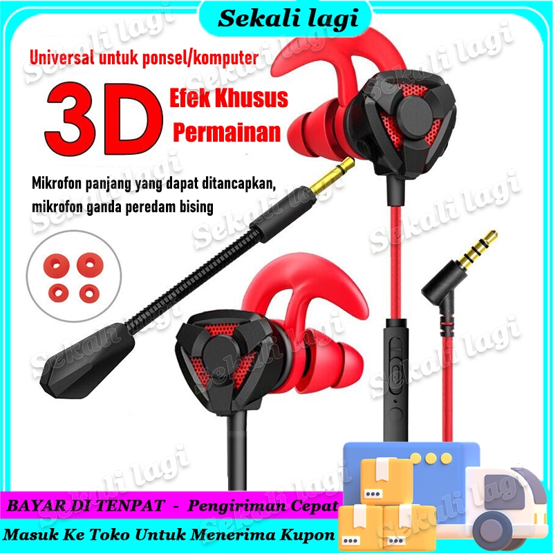 Headset Wired Earphone Kisonli Gaming G9 Kabel Jack 3.5 mm With Microphone/Headset gaming /headset g