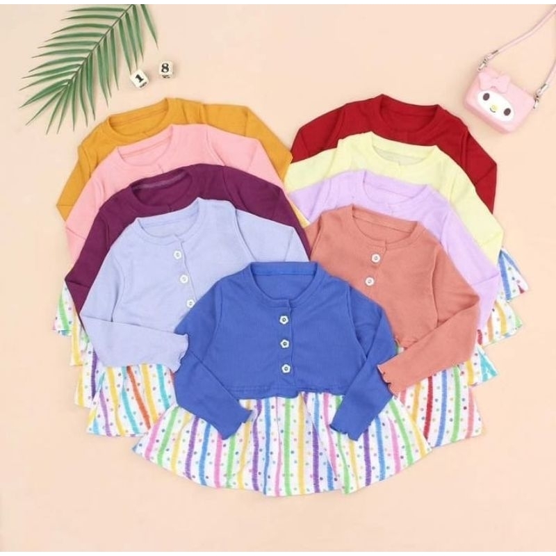 Atasan Anak Kimmy Top Rib Rainbow Lengan Panjang (2-4th)
