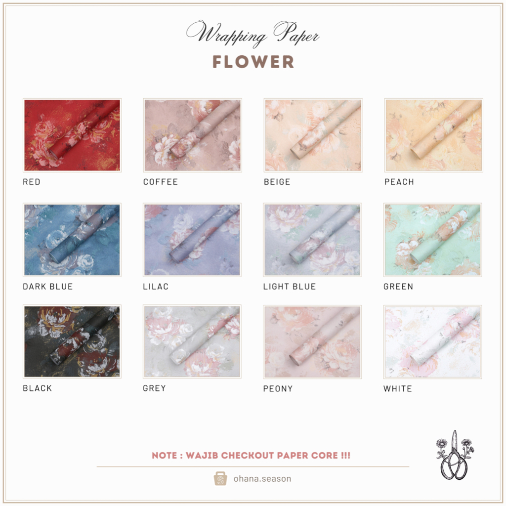 

Ohana Season Floral Wrapping Paper | Kertas Bunga | Flower Cellophane 59 x 52 cm