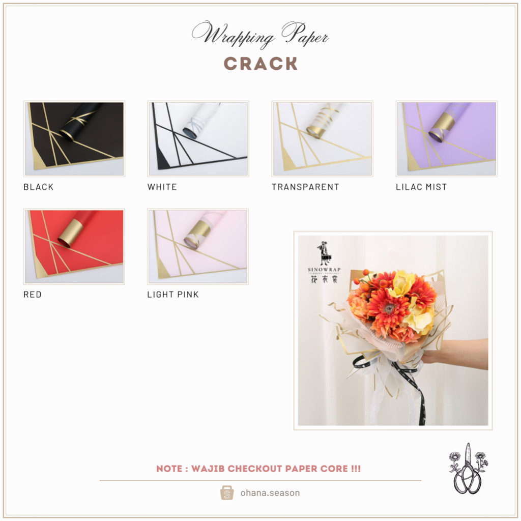 

Ohana Season Floral Wrapping Paper | Kertas Bunga | Crack Cellophane 58 x 58 cm