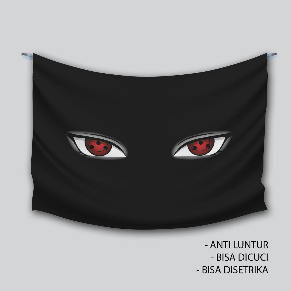 POSTER KAIN BENDERA MATA UCHIHA ITACHI AKATSUKI