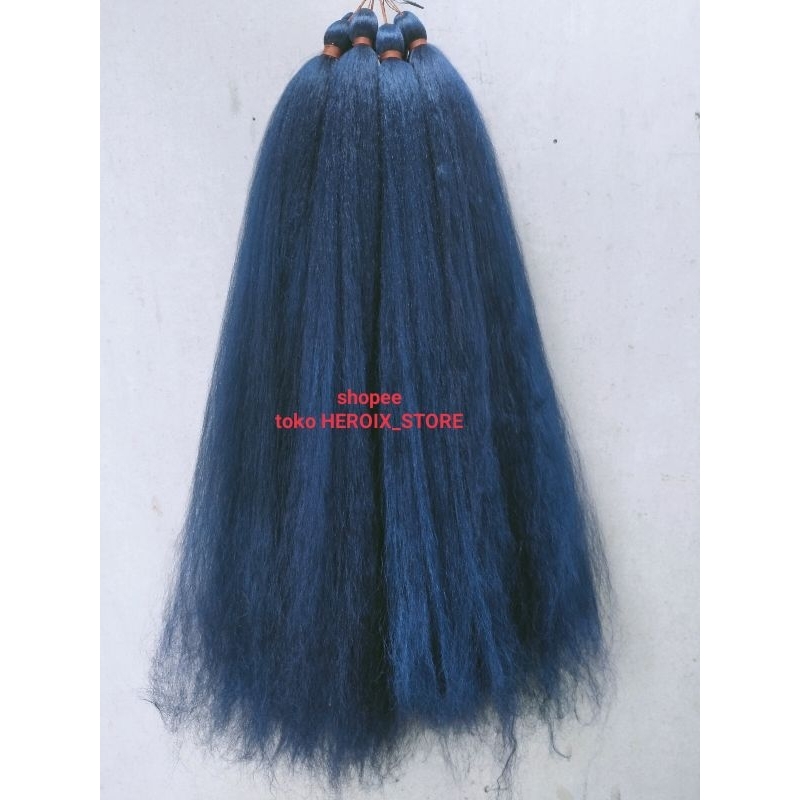 Rambut cemara warna biru  dongker / biru gelap 70cm