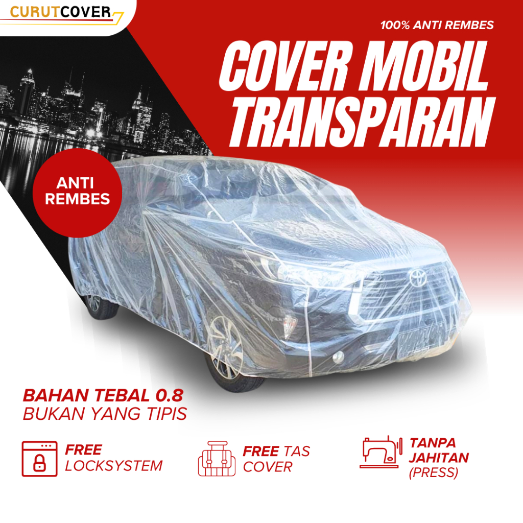 Cover Mobil Transparan Body Cover Sarung Mobil Transparan
