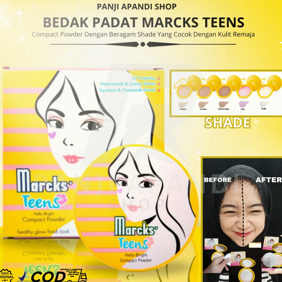 HOT Bedak Marcks Teens Compact Powder Padat Remaja Untuk Sekolah Tahan Lama CC Cake Powder 12g  PANJ