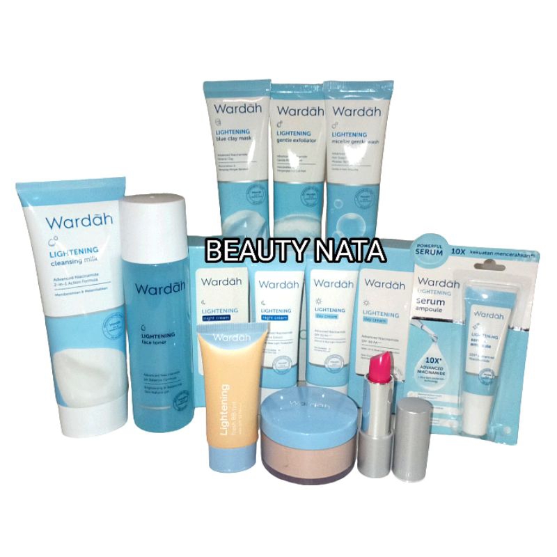 Paket Wardah Lightening  Lengkap Skincare Make Up Original/BPOM/Terbaru/Terlaris