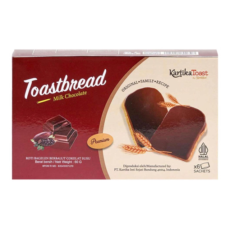 

Kartika Toast Roti Bagelen Cokelat susu 60 g