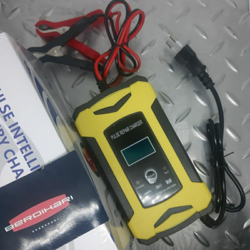 CHARGER CAS AKI KERING BASAH 12V 6A MOBIL DAN SEPEDA MOTOR
