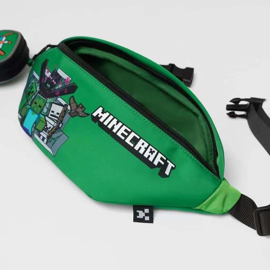 littlekiddoss BABC70 Tas Waistbag Minecraft 2in1 Tas Pinggang Anak Laki-Laki Import
