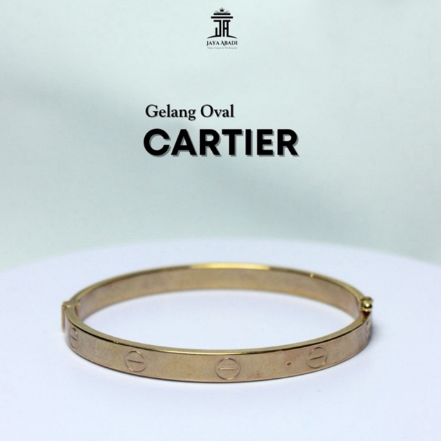 Gelang Cartir/Cartier Polos Kadar 750/17k Emas Asli Fashion Wanita