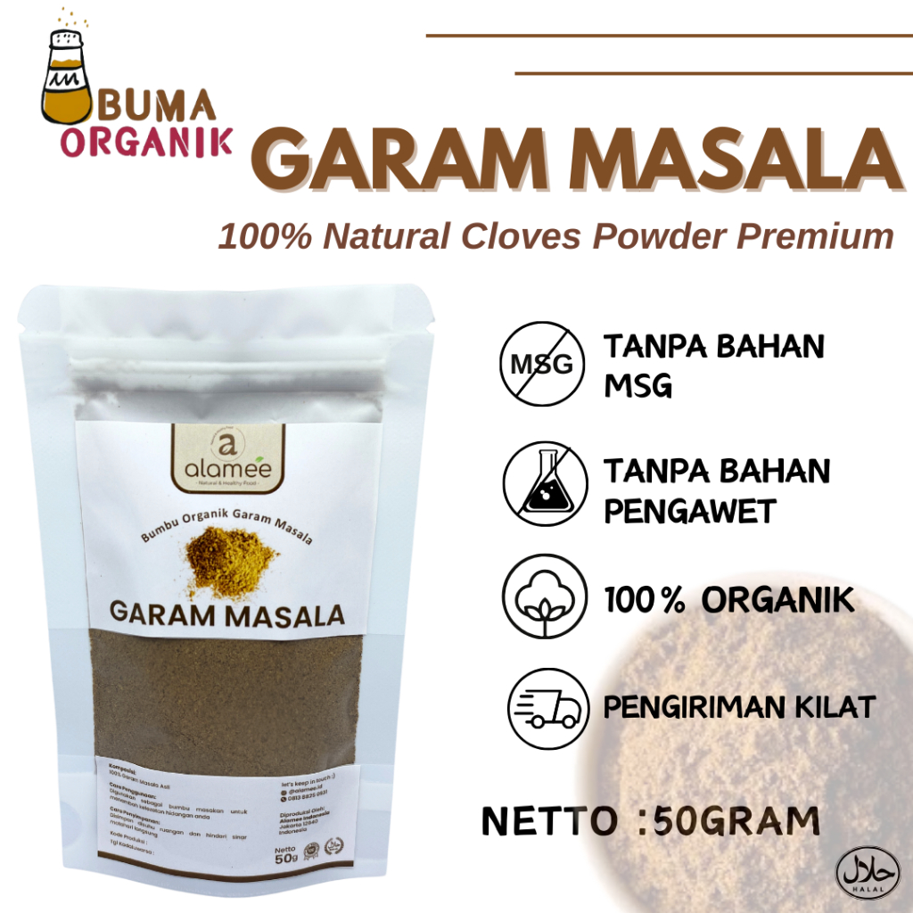 

Garam Masala Rempah India Indian Seasoning Salt Murni Asli Bumbu Organik 50gram