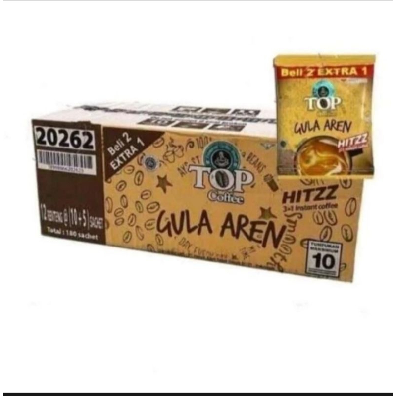 

Top Cofee Gula Aren Hitzz 1 Dus Isi 12 Rcg,1 Rcg Isi 15 Sachet