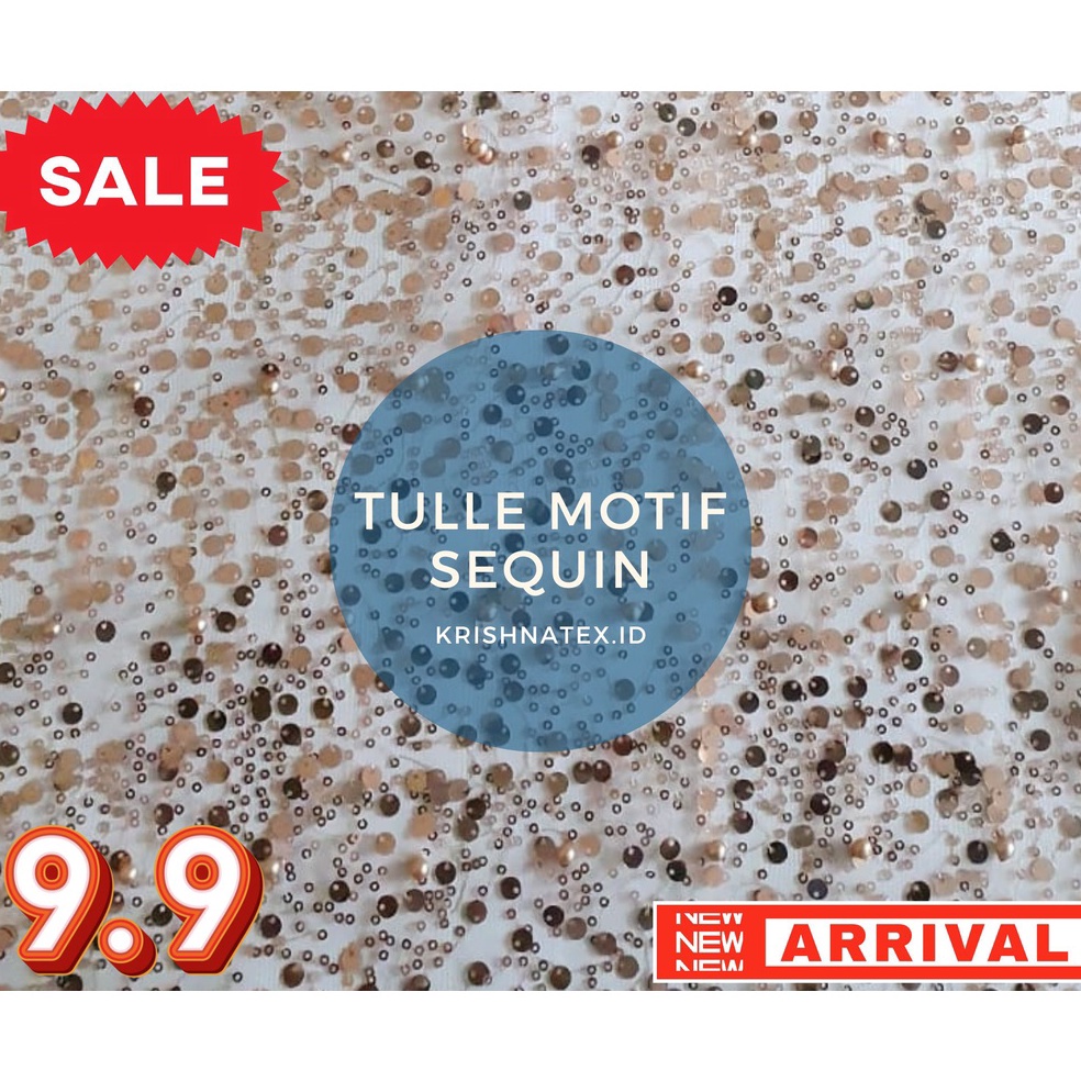 Cuci gudang Kain Bahan Brokat Tulle Tille Tile Tule Full Payet Promo Tulle Sequin Sequence 12 Warna 