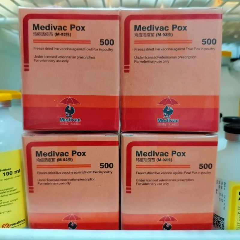 Medivac FOWL POX Vaksin Pencegah Cacar Pada Ayam Kalkun Unggas untuk 500 Ekor