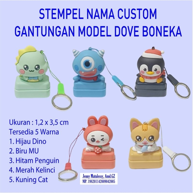 

Stempel Nama Custom Gantungan Model Dove Boneka